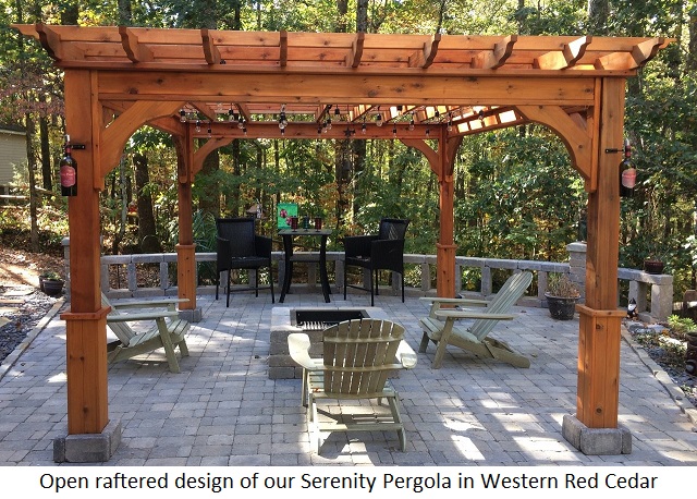 Pergola Kits USA.com open-raftered-pergola-of-western-red-cedar-in- - Pergola Kits USA.com