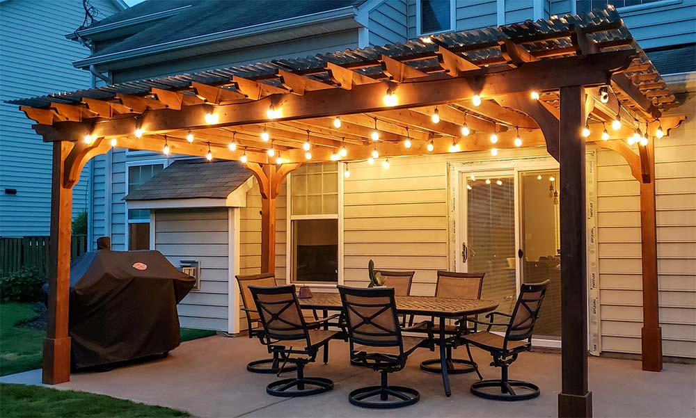 Add Lights To A Pergola Or Pavilion, Installing Pergola String Lights